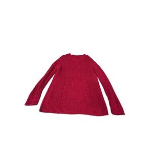 Vintage Express Tricot 90s Hand Knitted Chunky Cable Knit‎ Red Sweater Medium